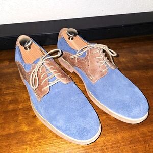Johnston and Murphy Blue Suede Saddle Shoes